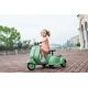 preview thumbnail 10 of 14, 6V Licensed Vespa Scooter Ride-On with Side Car for Kids, Dual Seats, Music, Headlights, Safe & Fun for Ages 3+ - Green