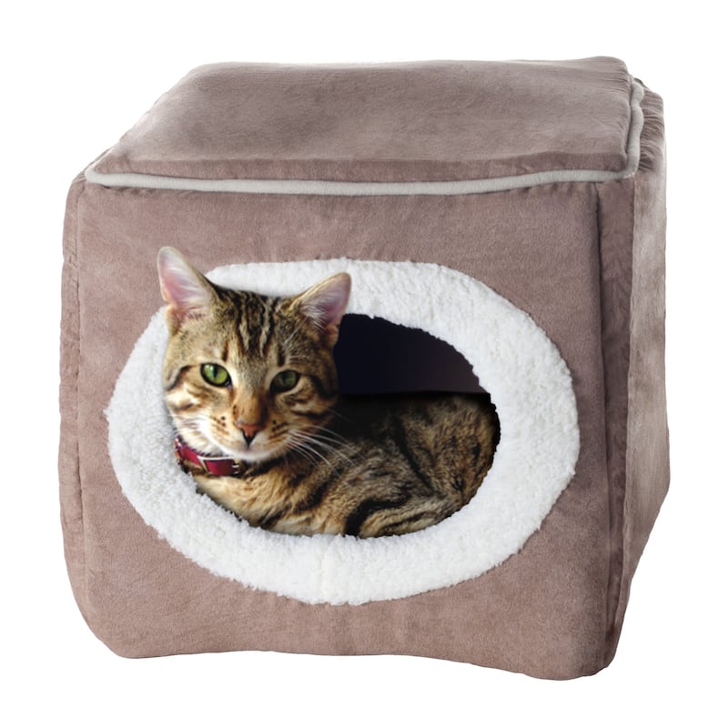 PETMAKER Cozy Cat Cave Enclosed Cube Indoor Pet Bed