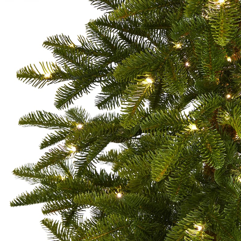 7ft. Alpine Artificial Christmas Tree with 150 Clear Microdot Multifunction LED Lights - Slim Festive X-Mas Tree