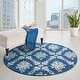 preview thumbnail 25 of 89, Nourison Tranquil French Country Floral Damask Area Rug 5'3" Round - Navy/Multi - Runner/Rectangle