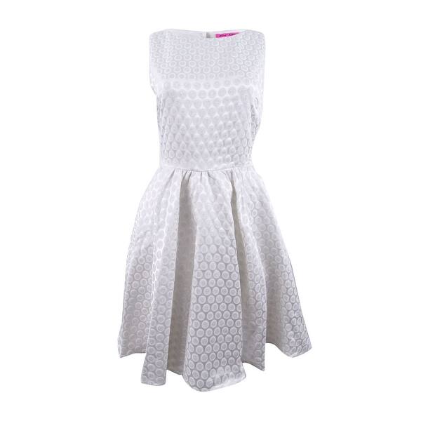 Shop Betsey Johnson Women S Open Back Jacquard Fit Flare Dress 8 White Silver White Silver 8 On Sale Overstock 27899258