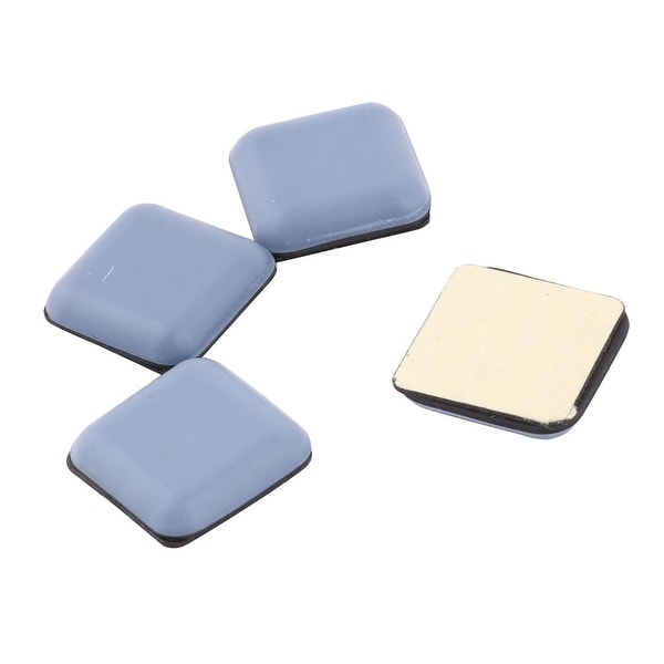 Household Square Shaped Furniture Chair Foot Cover Slider Moving Pad Light Blue 4pcs