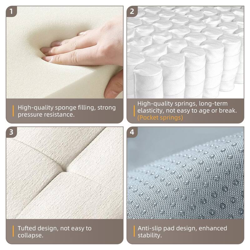 GDFStudio - Sparkling Chenille Oversized 2-Seater 142" Modular Sectional Sofa with 2 Ottomans