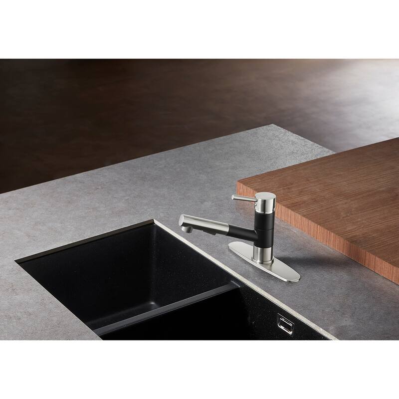 Kingston Brass Concord 1.8 GPM Single Hole Pull Out Kitchen Faucet -