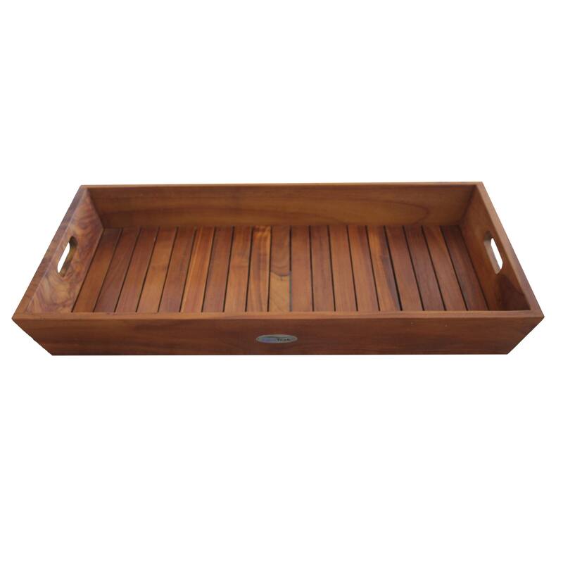 The Original Moa Teak Amenities Tray with Handles