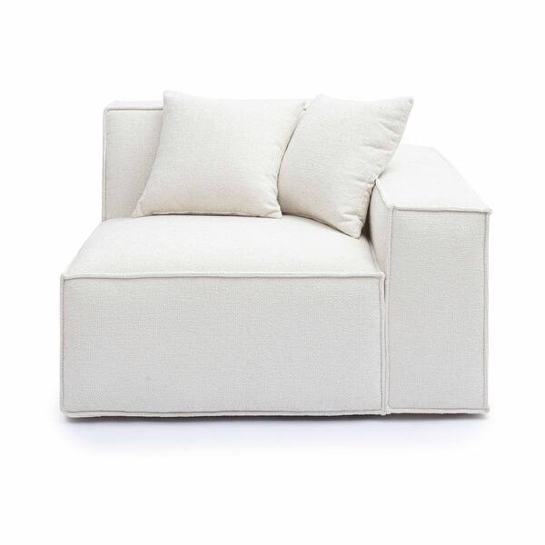 slide 2 of 15, Mindy Chenille Basketweave RAF Corner Chair Cream