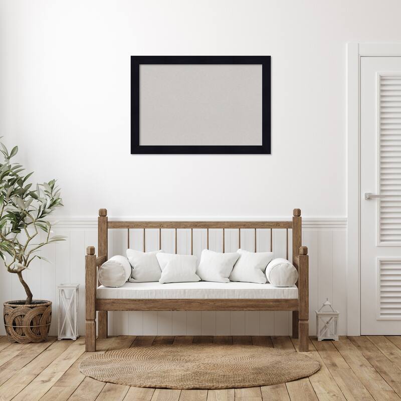 Shiplap Navy Wood Framed Grey Corkboard Bulletin Board