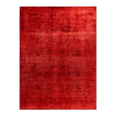 Contemporary Overdyed Wool Hand Knotted Area Rug - 9' 2" x 11' 10"