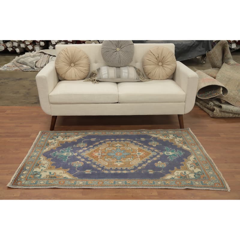 Hand Knotted Oriental 100% Wool Carpet Traditional Medallion Purples Tabriz Area Rug - 5' 5'' X 3' 3''
