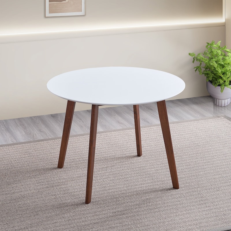 GDFStudio - Carlton Modern 39.4" Oval Dining Table with Solid Rubberwood Legs