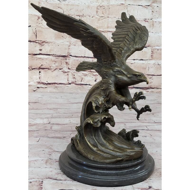 Bronze Eagle Hawk Falcon Osprey Garden Park Zoo Statue Sculpture Figure