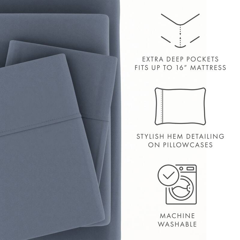 Becky Cameron Ultra-soft Deep Pocket Microfiber 4-piece Bed Sheet Set