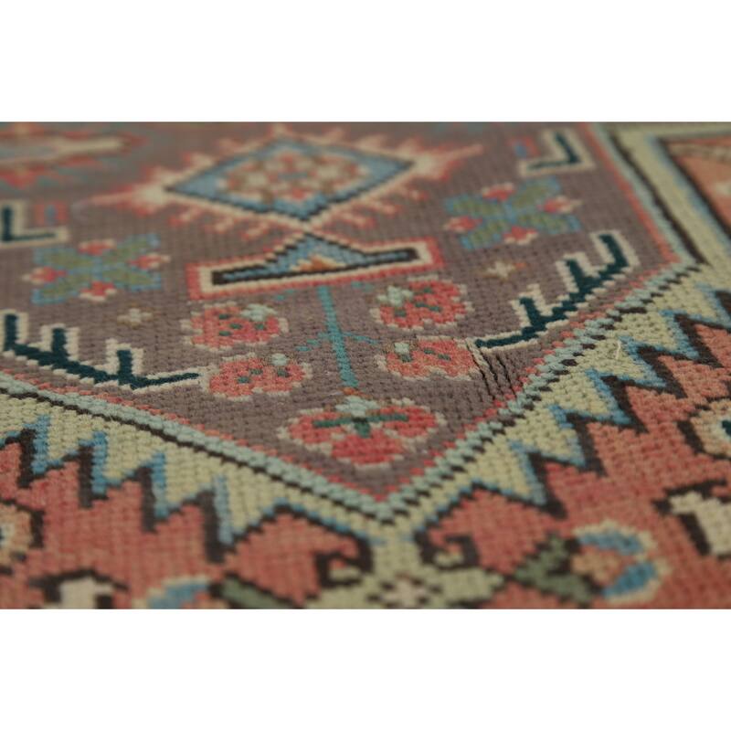Orange Tabriz Persian Vintage Rug Hand-Knotted Wool Carpet - 6'8" x 9'6"