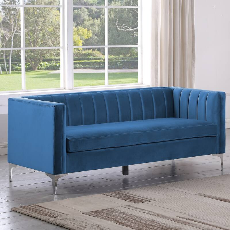 Morden Fort Upholstered Accent Living Room Sofa - Blue