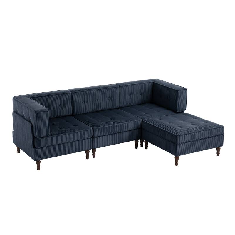 Oversized Sofa Corduroy Tufted Modular Sectional Set