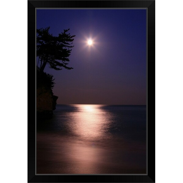 "The Ishihama coast is famous for cormorants used for fishing" Black Framed Print