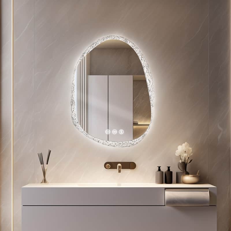 28 x 35 Inch LED Bathroom Vanity Mirror with Lights for Wall, Anti Fog Mirror for Bathroom, 3 Colors and Dimmable Light