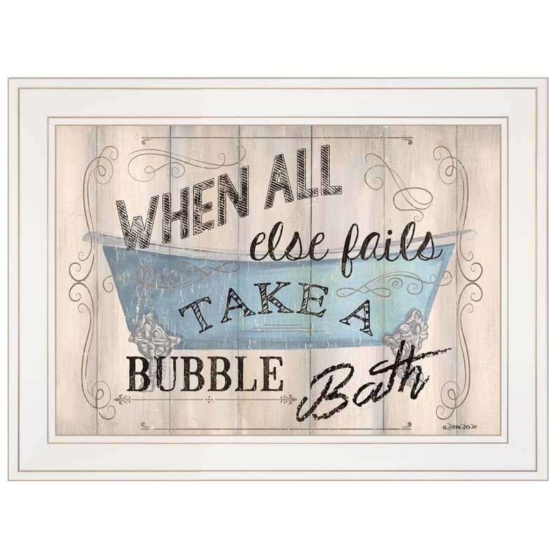 TrendyDecor4U Contemporary "Bathroom Humor" Framed Print Wall Art by Debbie DeWitt
