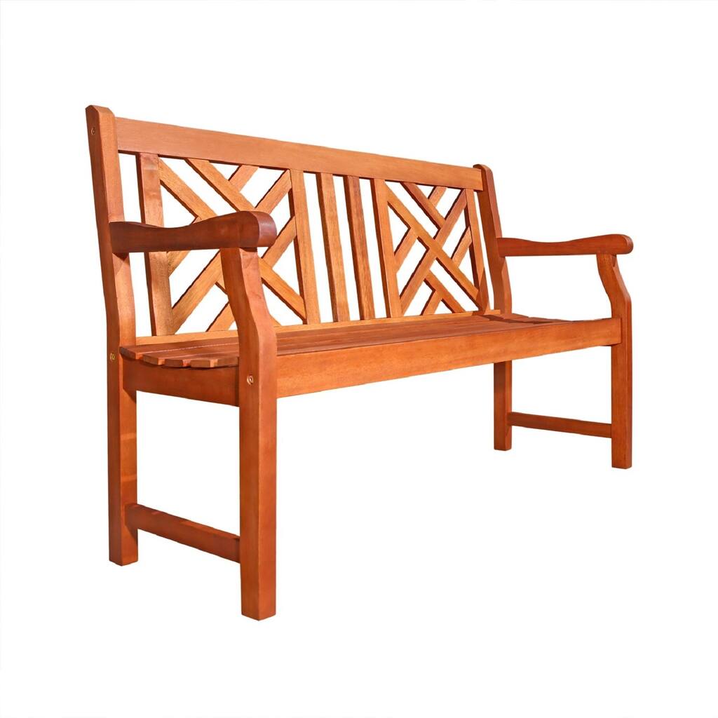 Outdoor Patio 4-foot Wood Garden Bench - N/A