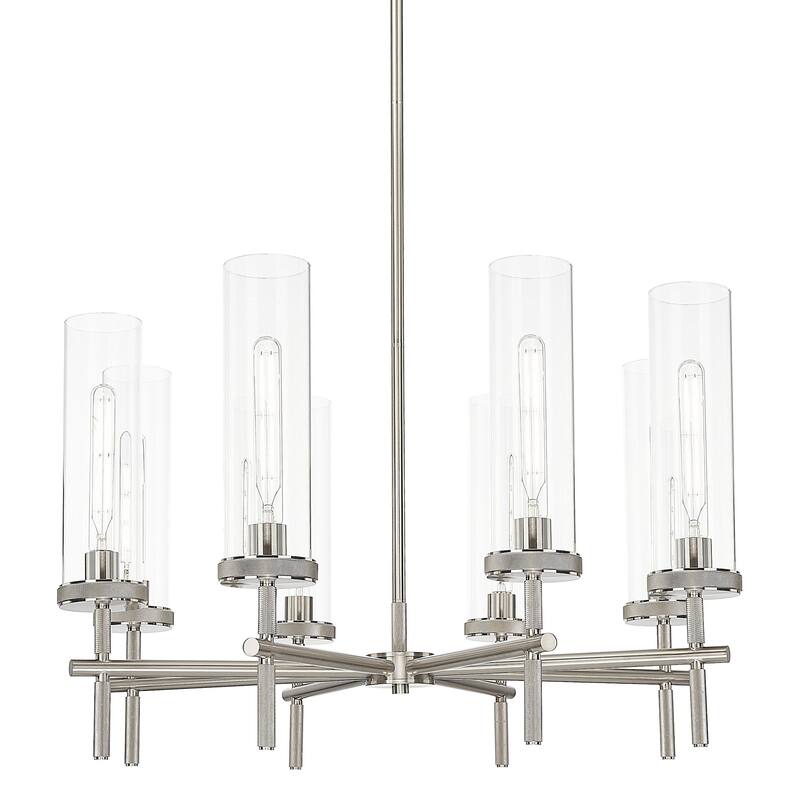 Innovations Lighting 471-8CR-20-32 Lincoln Chandelier Lincoln 8 Light - Satin Nickel / Clear