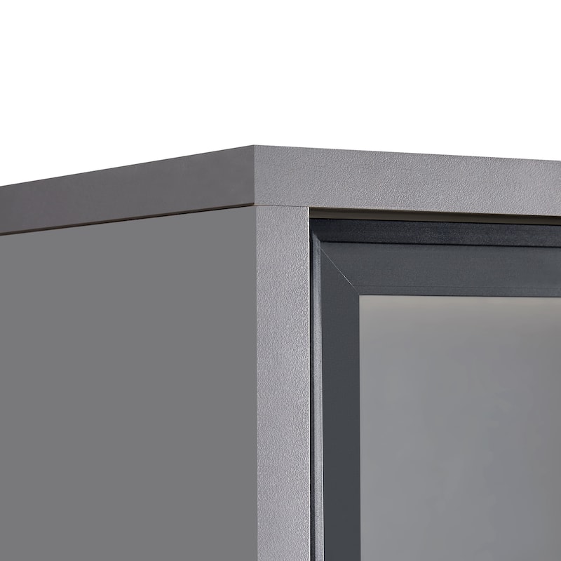 Display Storage Cabinet, Freestanding Display Cabinet with Tempered Glass Doors & LED Lighting