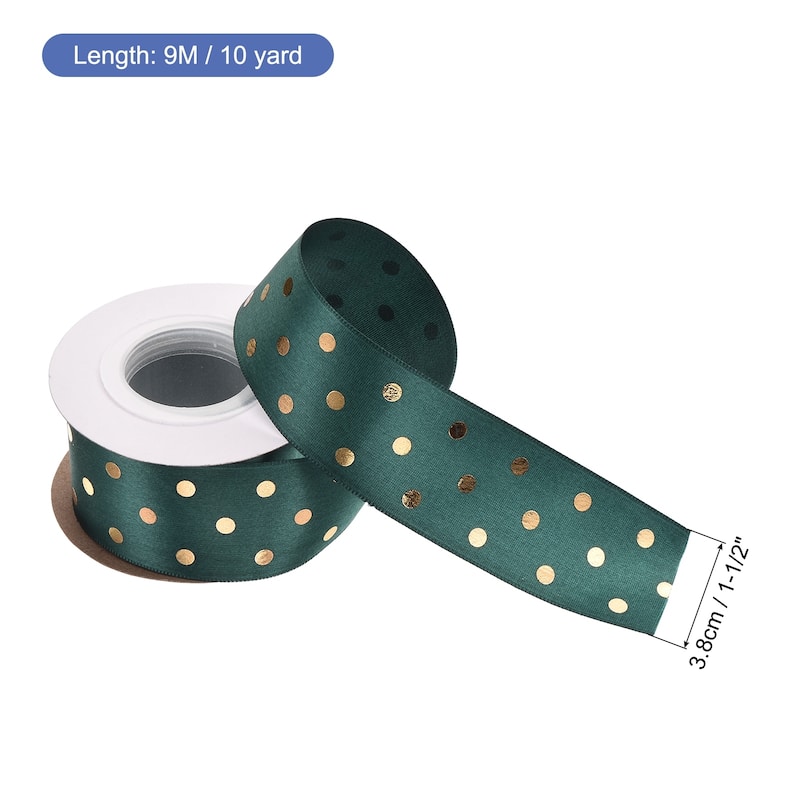 Grosgrain Ribbons 25 Yards Ribbon Bow Decoration for Craft - Dull Green - 10 Yards x 1-1/2 Inch