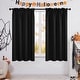 preview thumbnail 56 of 85, Deconovo Solid Rod Pocket Curtain Panel Pair, Set of 4 Panels 42x45 Inch - Black