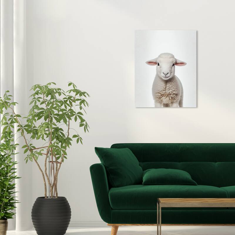 Wynwood Studio Canvas Animals Baby Animal Lamb White and Farmhouse Wall Art Canvas Print - White, - 24 x 20