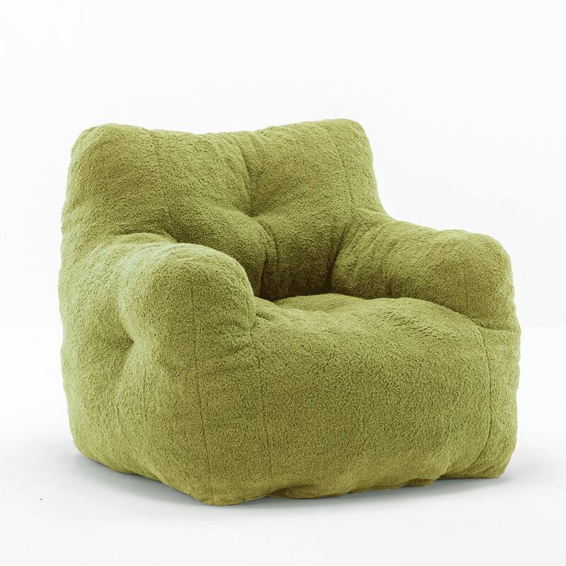 Mieres Faux Fur Fabric Bean Bag Chair, Floor Sofa For Living Room, Bedroom Lazy Sofa