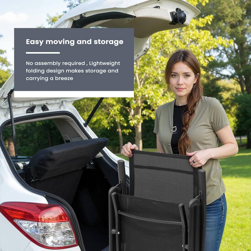 Pellebant Outdoor Durable Adjustable Reclining Folding Chair