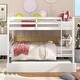 preview thumbnail 1 of 4, Full over Full Bunk Bed with Trundle, Convertible to 2 Platform Bed, Full Size Bunk Bed with Ladder and Safety Rails for Kids White