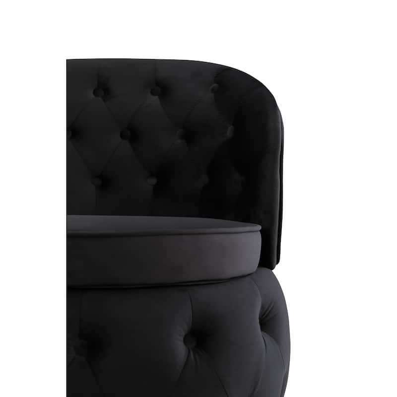 25.2" Velvet Swivel Barrel Chair with Storage