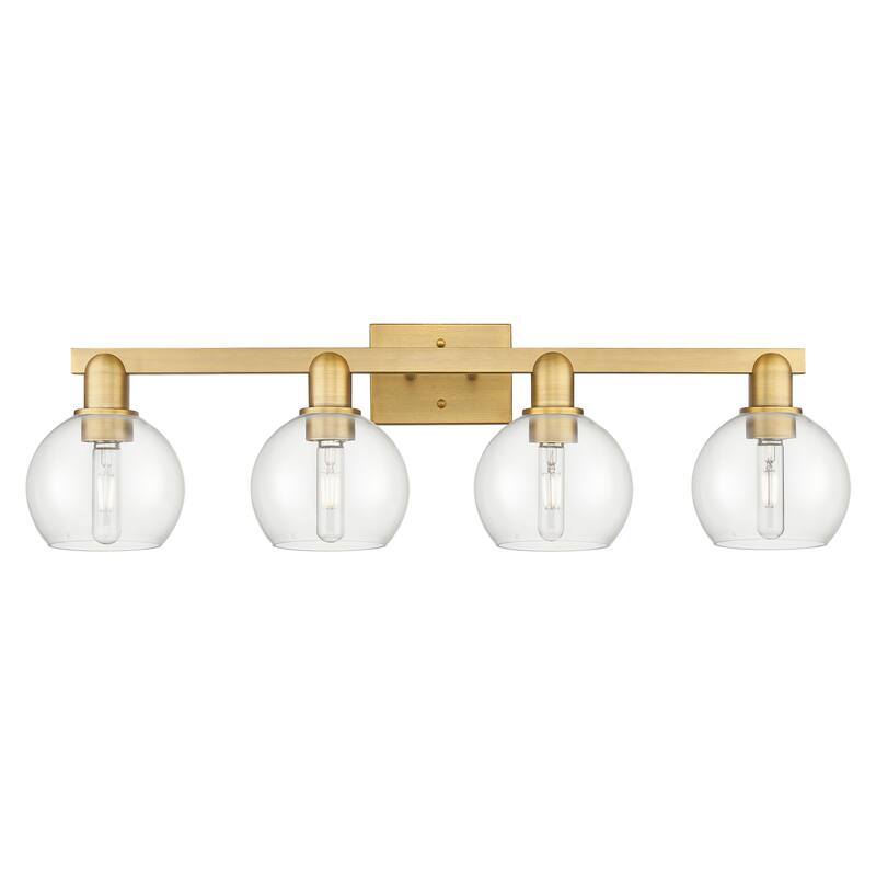 Innovations Lighting Endless Possibilities Arcadia - Athens - 4 Light 33" Bath Vanity Light - Clear/Brushed Brass