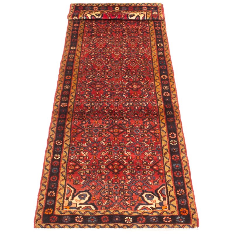 ECARPETGALLERY Hand-knotted Andelz Red Wool Rug - 2'11 x 10'2