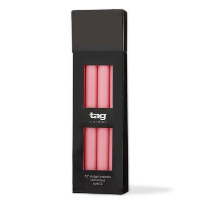 Color Studio 12" Straight Taper Unscented Smokeless Paraffin Wax Candle Pink Burn Time 12 hrs. Sold In Units of 1