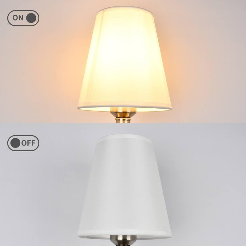 Starsky 1 - Light Industrial Wall Sconce Set with Tapered Fabric Shade (Sets of 2)