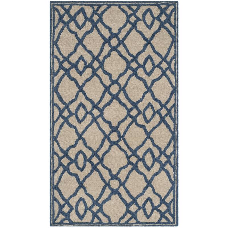SAFAVIEH Handmade Four Seasons Laurence Floral Rug - 2'3" x 3'9" - Ivory/Blue