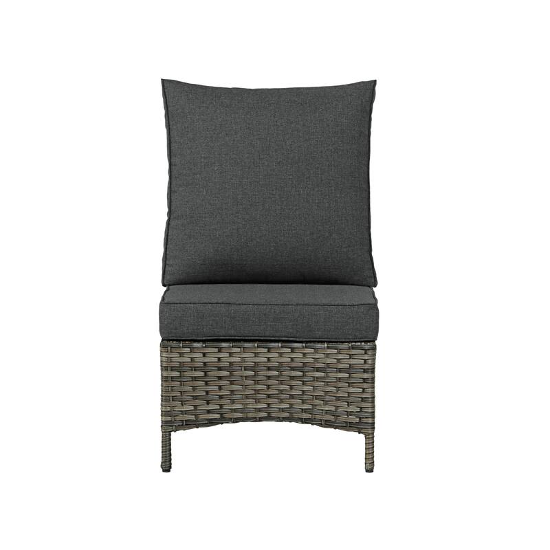 Outdoor Rattan Sectional Sofa Set With Ottoman