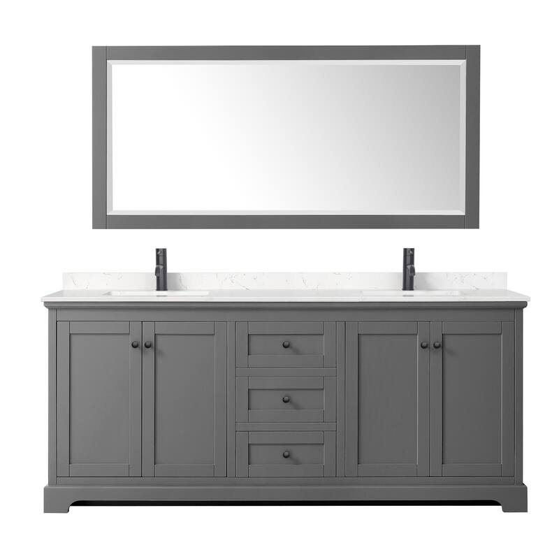 Wyndham Collection Avery 80" Free Standing Double Basin Vanity Set