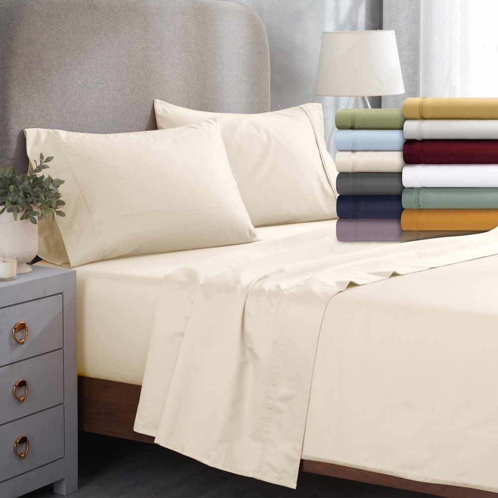 Danjor Linens Platinum 1800 Collection Queen Size Bed Sheets 6- Piece Set  Cream