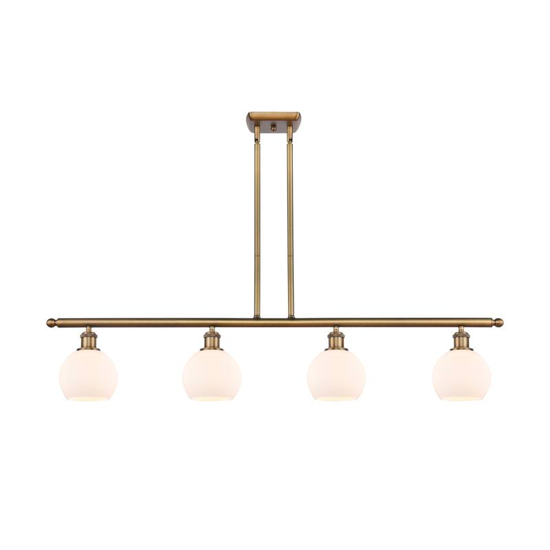 Innovations Lighting 516-4I-9-48 Athens Linear Athens 4 Light 48" Wide - Brushed Brass / Matte White