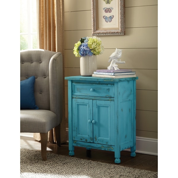 Alaterre Blue Wood Country Cottage Accent Cabinet On Sale Bed Bath Beyond 16634484