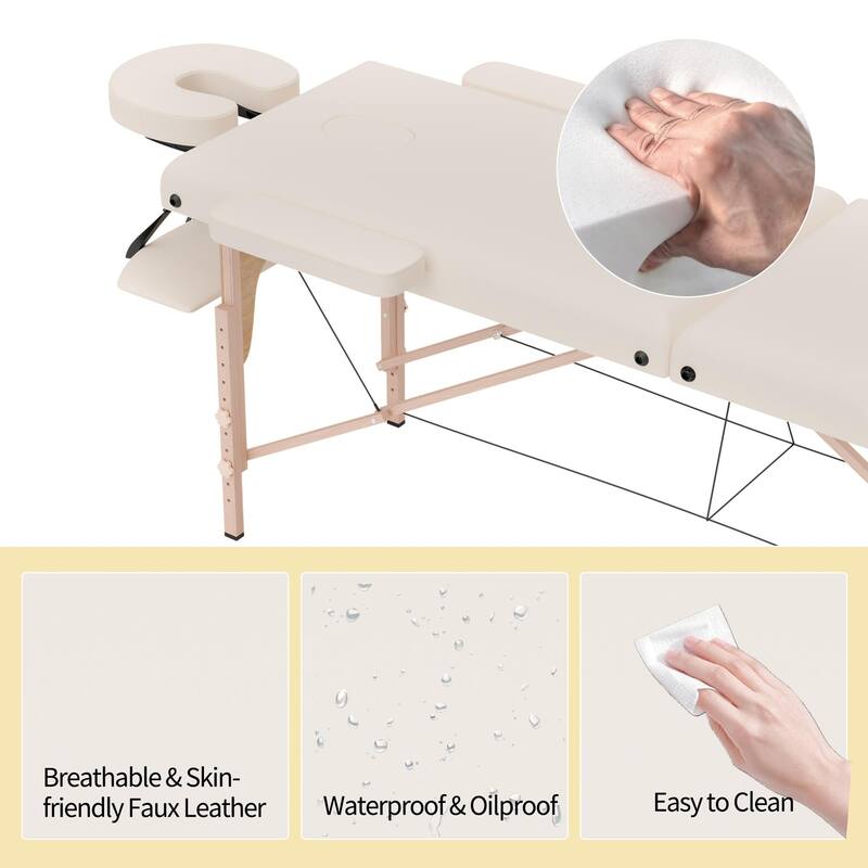 Portable Massage Table Foldable Spa Lash Bed with Adjustable Headrest