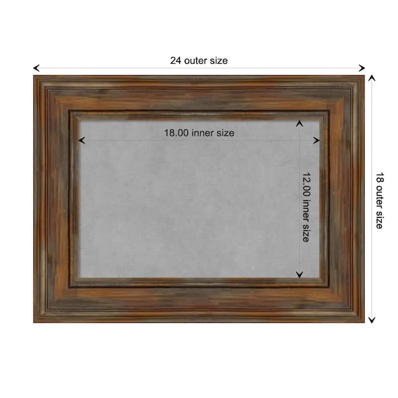 Amanti Art Alexandria Rustic Brown Framed Magnetic Board - Board Size 18x12