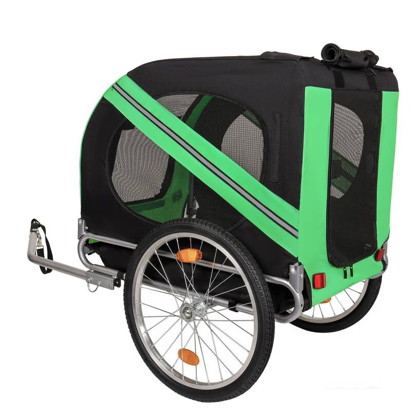 Large Folding Bike Trailer for Dogs, 100LB Capacity All-Terrain Pet Carrier for Cycling, Jogging, Camping & Outdoor Adventures