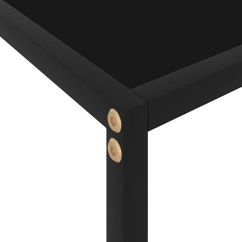 vidaXL Console Table Black 23.6"x13.8"x29.5" Tempered Glass - 23.6" x 13.8" x 29.5"