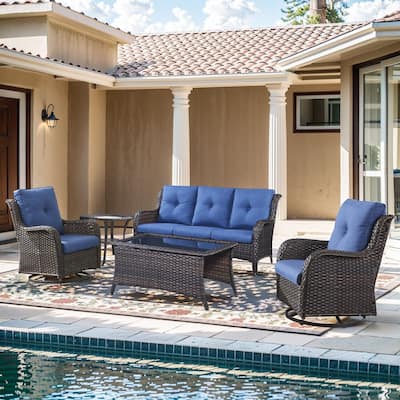 Pocassy Outdoor 4 Inch Sofa Swivel Chairs Table