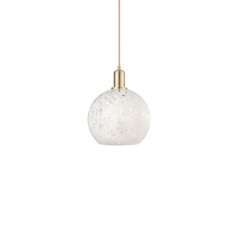 Innovations Lighting 716-1P-13-10 White Mouchette Pendant White - Champagne Bronze / White Mouchette
