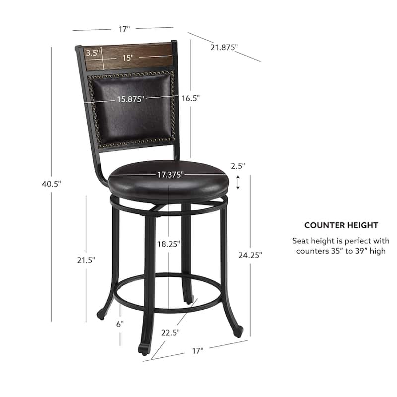 Linon Franklin Swivel Counter Stool
