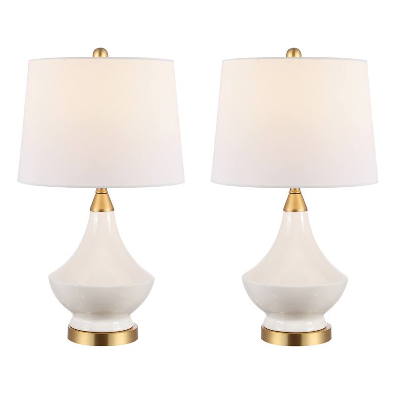 SAFAVIEH Lighting Makvala 25-inch Glass LED Table Lamp (Set of 2) - 14" W x 14" L x 24.5" H - 14Wx14Dx25H